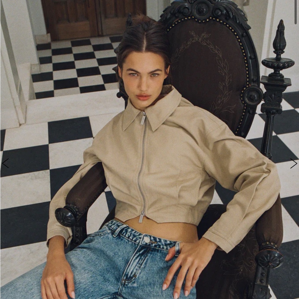 With Jean Beige Utility Jacket